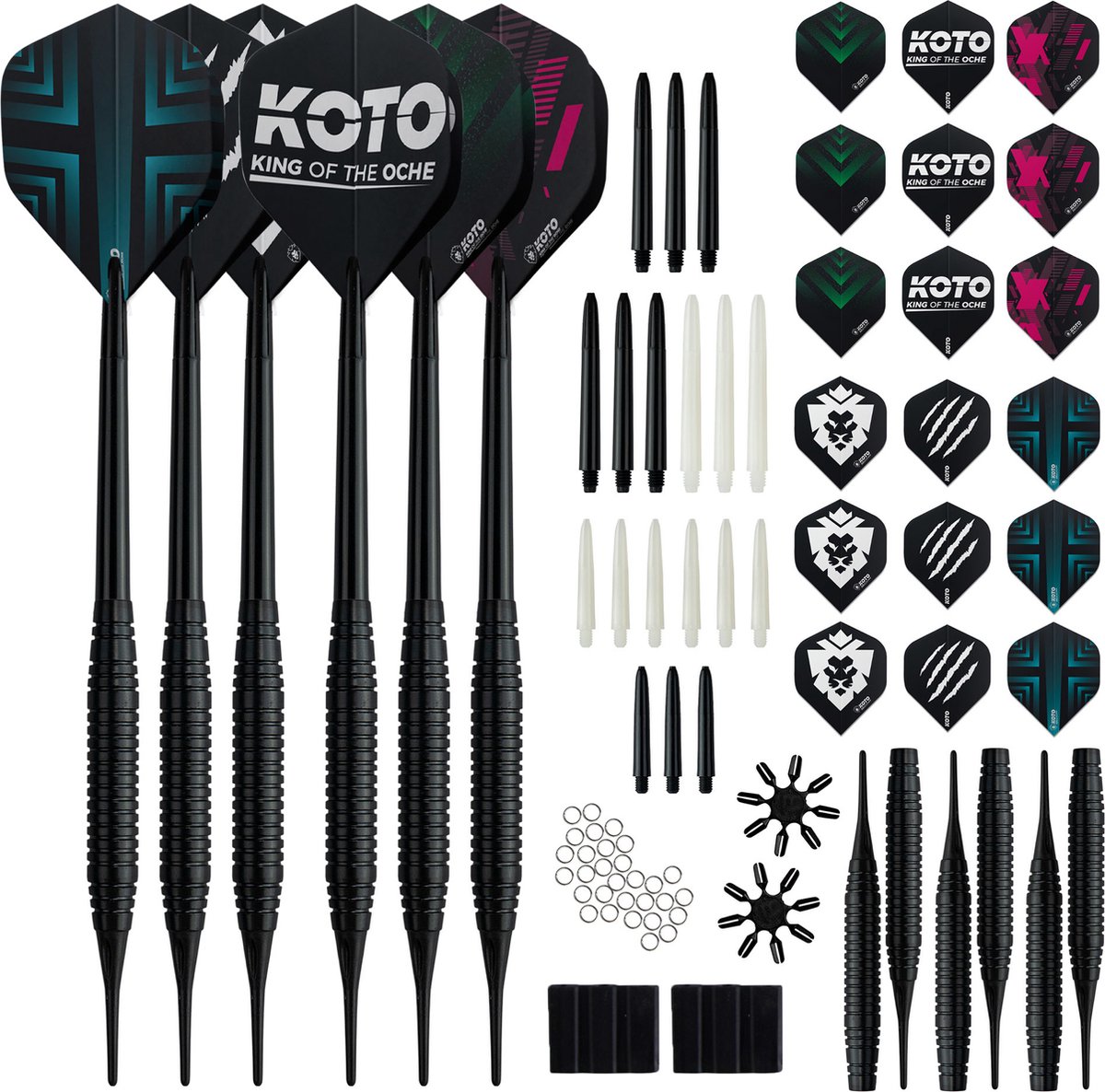Kit d'accessoires KOTO Steeltip Black 90 Pieces - 2 jeux complets de  fléchettes KOTO