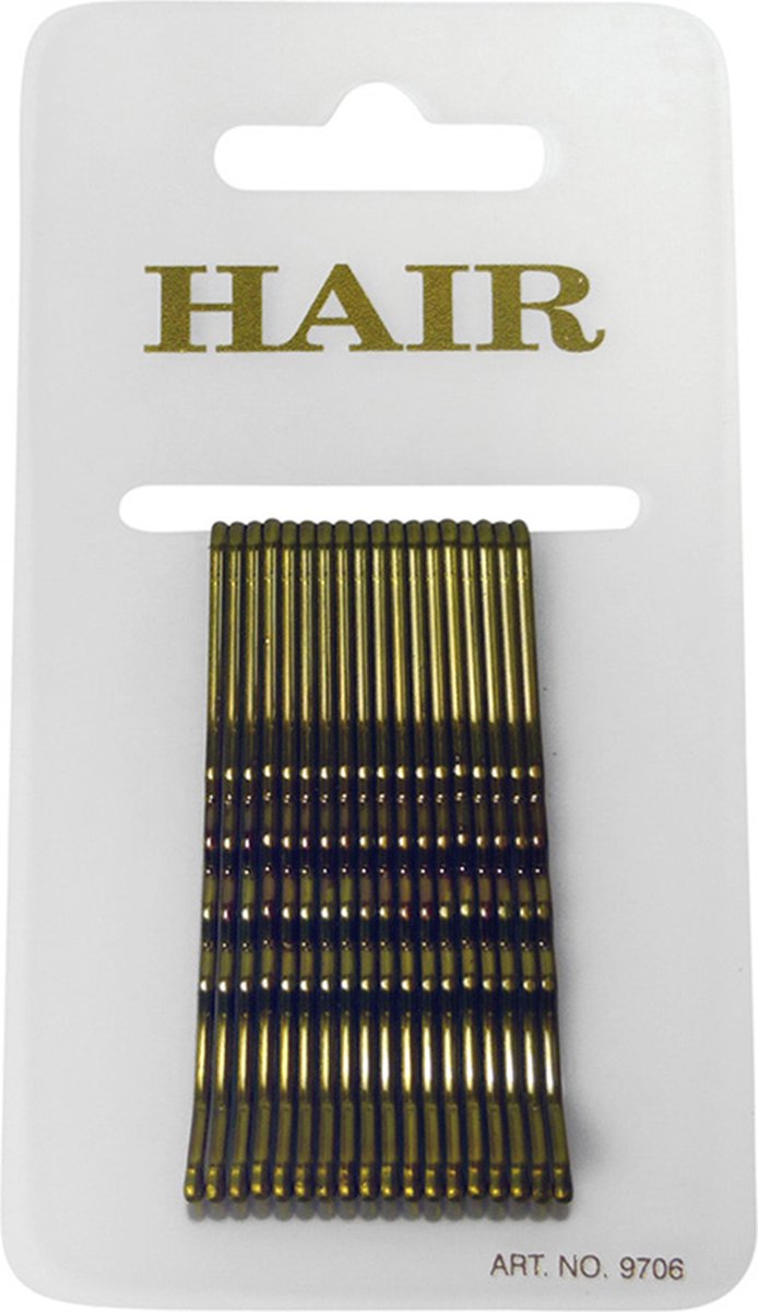 Haarspeld - Haarschuifje 6.0cm Basic Effen - Goud/Bruin - 18 stuks