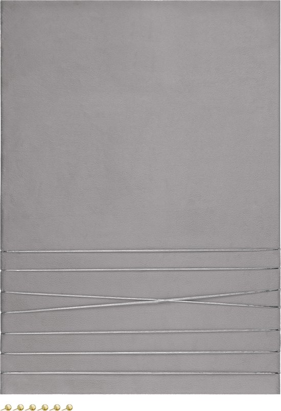 Navaris collage mur photo en velours - porte-photo 70x50cm - porte-photo avec cordon - pour cartes postales illustrées - épingles incluses - gris