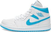 Nike Air Jordan 1 Mid, White/DK Powder Blue-White, BQ6472 114, EUR 36.5