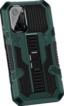 POCO F3 Hoesje - Mobigear - Armor Stand Serie - Hard Kunststof Backcover - Groen - Hoesje Geschikt Voor POCO F3