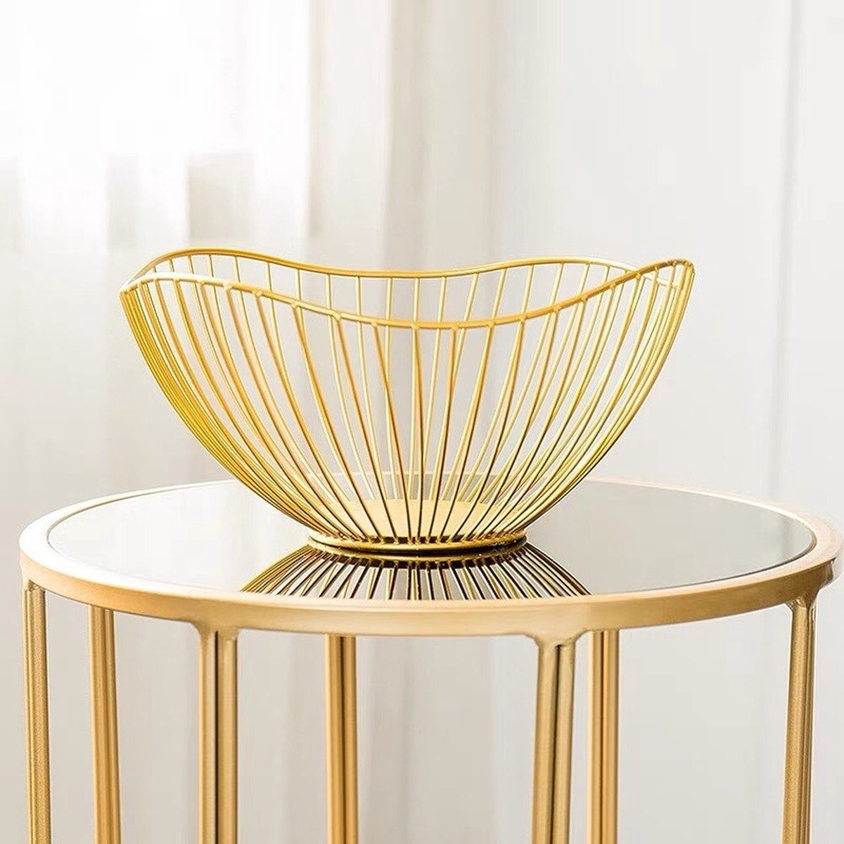 BaykaDecor - Luxe Lotus Fruitschaal - Design Schaal - Cadeau - IJzeren Keuken Decor - Fruit Bowl - Woondecoratie - Goud - 26 cm