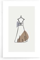 Walljar - Dress Line Art - Muurdecoratie - Poster