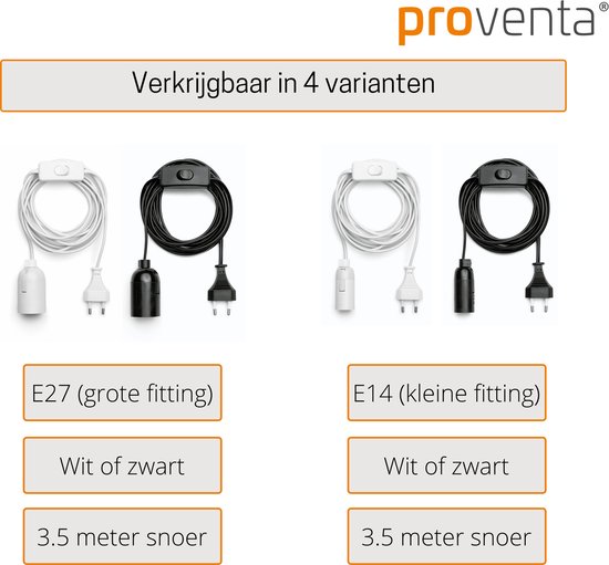 E27-fitting, lampfitting E27 met schakelaar, E27-fitting met stekker, lampfitting met 3 m kabel voor LED E26/E27 gloeilamp, 3 stuks - zwart
