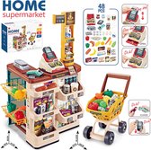 Speelgoed supermarkt XL - 47 stuks - Jongen en meisje - kinderen - Winkeltje - Karretje - Winkelmandje - Kassa - Rollenspel - 3 jaar - Gift - Cadeau