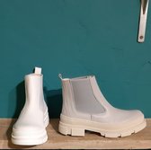 Ca Shott dames chunky chelsea boots pastel blauw leer