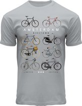 Fox Originals Eight Bikes Amsterdam Light Grey Heren T-shirt maat XL
