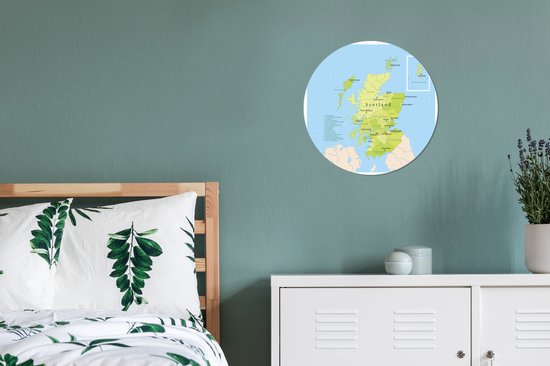 Wall Circle - Wall Circle - Carte Verte d'Ecosse - Aluminium - Dibond - ⌀ 30 cm - Intérieur et Extérieur