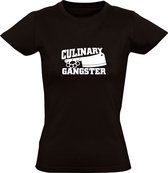 Culinary Gangster | Dames T-shirt | Zwart | Culinair | Kookkunst | Koken | Chef-kok | Sous-chef | Restaurant | Keuken | BBQ | Barbecue | Slager | Butcher