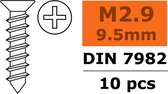 Revtec - Zelftappende verzonkenkopschroef - 2,9X9,5mm - Gegalvaniseerd staal - 10 st