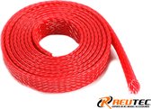 Revtec - Kabel beschermhoes - Gevlochten - 8mm - Rood - 1m