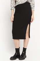 LOLALIZA Midirok met split - Zwart - Maat M