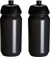 2 x Tacx Shiva Bouteille d'eau - 500 ml - Noir transparent - Bidon -Enfants adultes