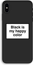 CaseCompany® - iPhone X hoesje - Black is my happy color - 100% Biologisch Afbreekbaar - Duurzaam - Biodegradable Soft Case - Milieuvriendelijke Print op Achterkant - Zwarte Zijkanten - Besch