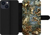 Bookcase Geschikt voor iPhone 13 Mini telefoonhoesje - Batrachia - Haeckel - Oude meesters - Met vakjes - Wallet case met magneetsluiting