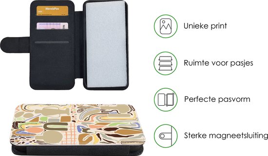 iPhone 13 pro Max Wallet Case étui de téléphone bibliothèque - Bloem - Abstrait - Vase - Pot de fleurs - Avec compartiments - Étui portefeuille avec fermeture magnétique