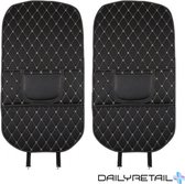 DailyRetail® Autostoel Beschermhoes - Stoelbeschermer - Voorstoelbeschermer - Kick Mat - Beschermer Stoel - Met Opbergvak - 2 Stuks