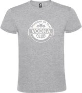 Grijs  T shirt met  " Member of the Vodka club "print Wit size XXXXL