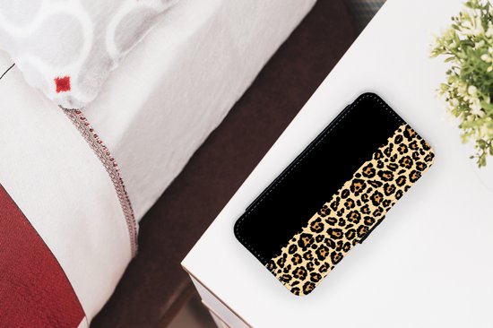 iPhone 12 Mini Wallet Case étui de téléphone bibliothèque - Imprimé panthère - Design - Animaux - Avec compartiments - Étui portefeuille avec fermeture magnétique