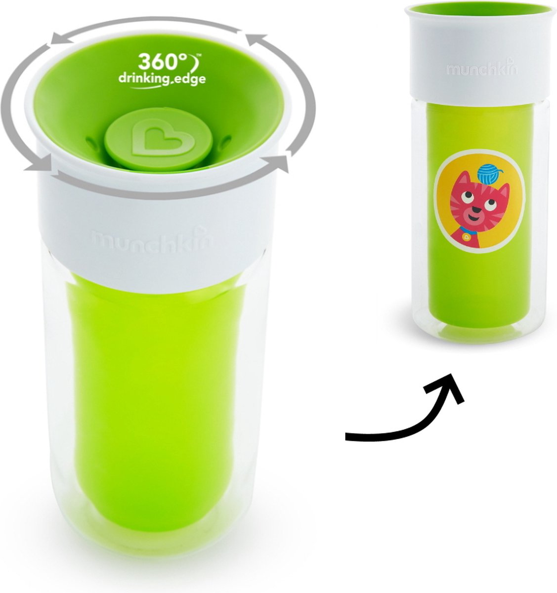 Munchkin Miracle 360 insulated personalised cup green