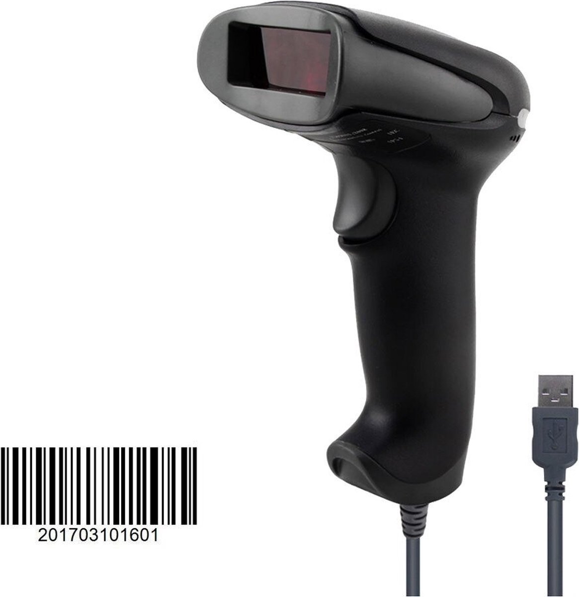 Barcode Scanner - Handscanner - Barcode Lezer - Scanner Met USB Aansluiting - Universeel - Barcode - Zwart