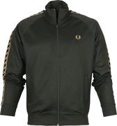 Fred Perry - Gold Tape Track Jacket Donkergroen - XXL - Modern-fit