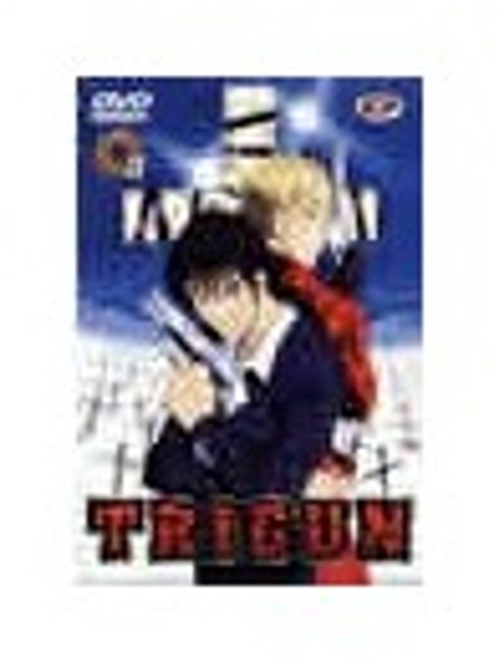 DVD hoes voor Trigun 3 met een anime-afbeelding van een man met een rood jasje en een pistool.