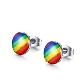 GoedeDoelen.Shop | Oorbellen Rainbow Pride RVS (10mm) | Pride Oorbellen | Regenboog Oorbellen | LGBTQ Sieraad | Pride | Cadeau | Wellness-House