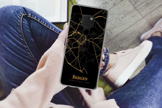 Coque Huawei P40 Lite - Montagnes - Carte - Or - Siliconen