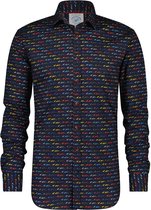 A fish Named Fred - Mannen -  Racing cars blauw F Classics -  Overhemd lange mouw – M EU -