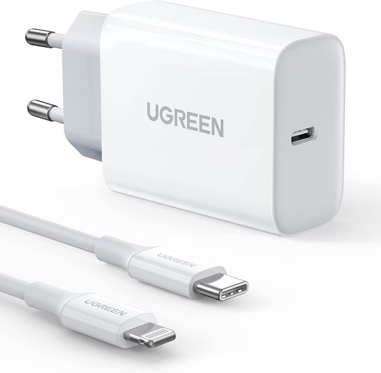 UGREEN Chargeur Rapide 20W avec Câble Lightning Certifié Apple MFi 1M -  USB-C vers