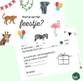 Uitnodigingskaart feestje - kinderen - 12 stuks - dieren