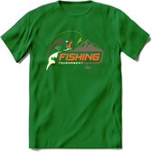 Fishing Club - Vissen T-Shirt | Grappig Verjaardag Vis Hobby Cadeau Shirt | Dames - Heren - Unisex | Tshirt Hengelsport Kleding Kado - Donker Groen - XL