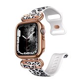 Supcase - Apple Watch 44/45mm bandje - Cosmo Luxe Case - Panterprint Wit