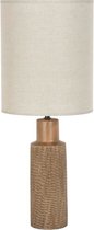 Santal lamp - Keramiek en linnen - Retro 70s - Cilinder - E27 - Ø25 cm - Bruin