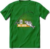 Big Catch - Vissen T-Shirt | Grappig Verjaardag Vis Hobby Cadeau Shirt | Dames - Heren - Unisex | Tshirt Hengelsport Kleding Kado - Donker Groen - S