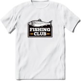 Fishing Club - Vissen T-Shirt | Grappig Verjaardag Vis Hobby Cadeau Shirt | Dames - Heren - Unisex | Tshirt Hengelsport Kleding Kado - Wit - XL