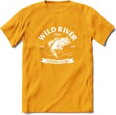 Fishing Club - Vissen T-Shirt | Grappig Verjaardag Vis Hobby Cadeau Shirt | Dames - Heren - Unisex | Tshirt Hengelsport Kleding Kado - Geel - M