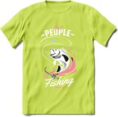 Cool People Do Fishing - Vissen T-Shirt | Roze | Grappig Verjaardag Vis Hobby Cadeau Shirt | Dames - Heren - Unisex | Tshirt Hengelsport Kleding Kado - Groen - XL