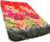 Dekbed bedrukt - 140x200cm - all season - bloemen - zwart / rose groene bloemen