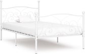 vidaXL Bedframe met lattenbodem metaal wit 100x200 cm