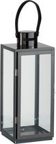 Lantaarn | glas | grijs | 17.5x16.5x (h)51 cm