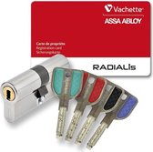 VACHETTE Radialis ontkoppelbaar cilinderslot - voor buiten- / toegangsdeur - hoge beveiliging - 4 niet-kopiërende sleutels - 32,5x32,5 mm