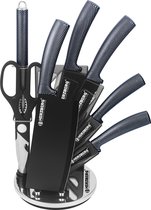 Herzberg: Ensemble de 8 couteaux avec trépied en acrylique - Carbone - Ensembles de couteaux de couteaux - Couteaux professionnels - Ensemble complet de couteaux