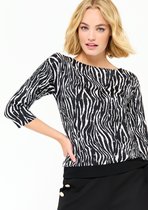LOLALIZA T-shirt met zebra print - Zwart - Maat S