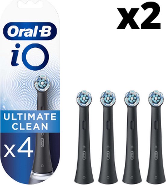 Oral-B iO Ultimate Clean Opzetborstels Zwart - 2 x 4 stuks -  Voordeelverpakking | bol.com