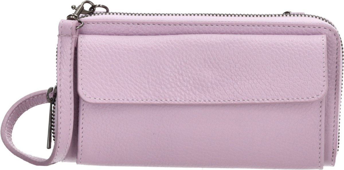 Charm London Anna Telefoontasje - 100% Leer - Leren Tas - Lila