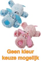 HARIGE HOND ROZE/BLAUW 35CM