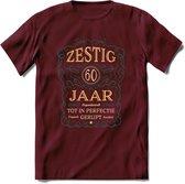 60 Jaar Legendarisch Gerijpt T-Shirt | Aqua - Ivoor | Grappig Verjaardag Cadeau | Dames - Heren | - Burgundy - XL