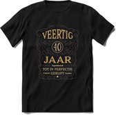40 Jaar Legendarisch Gerijpt T-Shirt | Grijs - Ivoor | Grappig Verjaardag Cadeau | Dames - Heren | - Zwart - XL